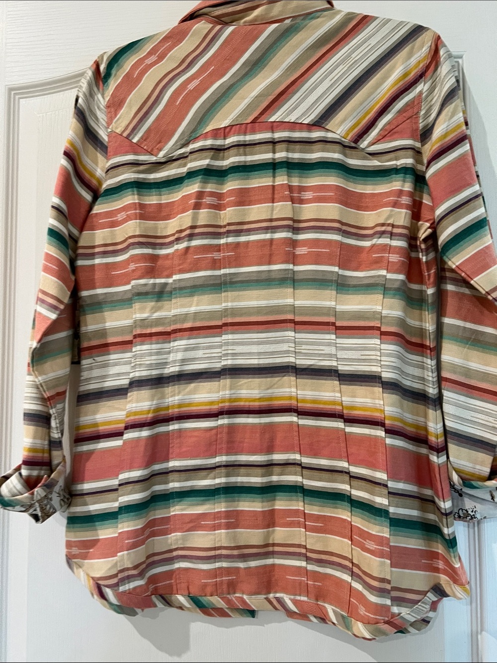 Tasha Polizzi Kids Multi-Stripe Western Shirt - Coral, Teal & Cream - Picture 10 of 10